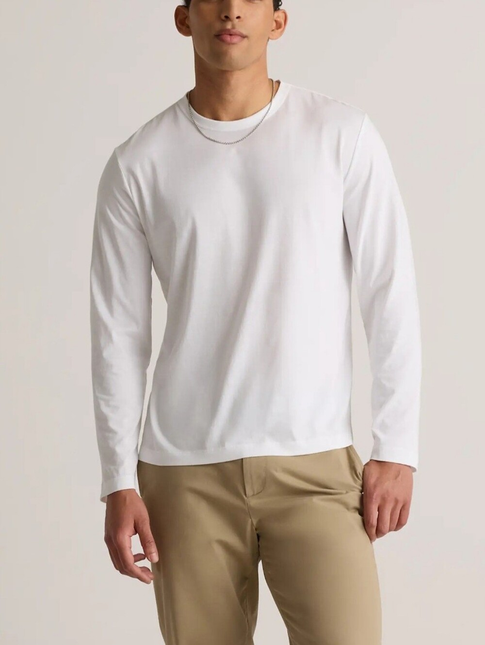 Quince White Long Sleeve Crew Tee - Minimal Crewneck -Size XL